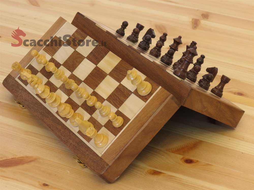 12" set di scacchi magnetico in legno Sheesham DA VIAGGIO LEGNO PALISSANDRO D'ORO REGINA EXTRA 