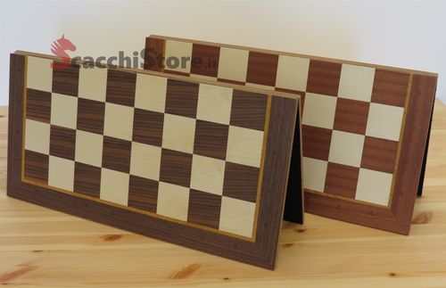 Scacchiera artigianale pieghevole in legno - casa 55 mm