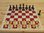 Set completo da torneo con Scacchi standard beige, scacchiera rossa e borsa