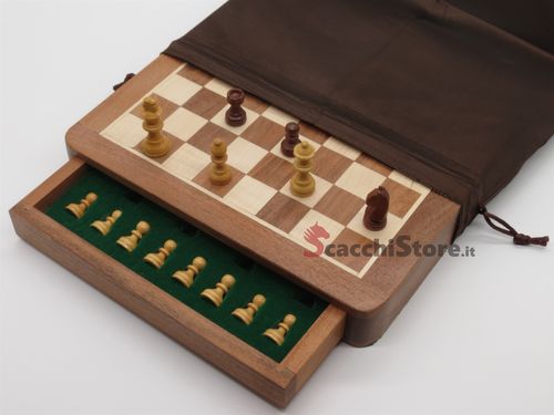 Set magnetico in legno 25 cm con cassetto e custodia/sacchetto