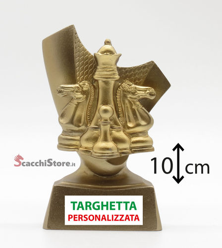 Mini Trofeo con Scacchi - in resina - 10 cm